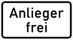 Zusatzzeichen 1020 Anlieger frei