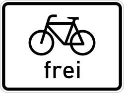 Verkehrszeichen 1022: Radfahrer frei