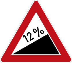 Verkehrszeichen 110: Steigung