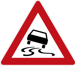 Verkehrszeichen 114: Schleuder- oder Rutschgefahr