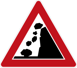 Verkehrszeichen 115: Steinschlag