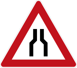 Verkehrszeichen 120: Verengte Fahrbahn