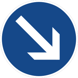 Verkehrszeichen 222: Vorgeschriebene Vorbeifahrt