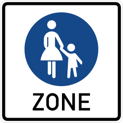 Verkehrszeichen 242.1: Beginn einer Fußgängerzone