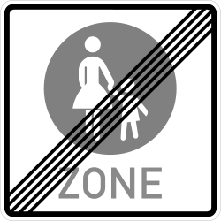 Verkehrszeichen 242.2: Ende einer Fußgängerzone