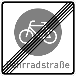 Verkehrszeichen 244.2: Ende einer Fahrradstraße