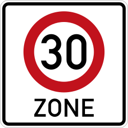Verkehrszeichen 274.1: Beginn einer Tempo 30 Zone
