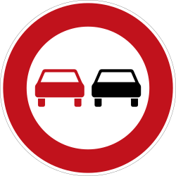 Verkehrszeichen 276: Überholverbot für Kraftfahrzeuge aller Art