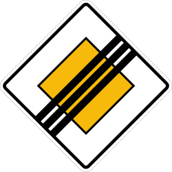Verkehrszeichen 307: Ende der Vorfahrtstraße