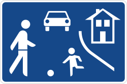 Verkehrszeichen 325.1: Beginn eines verkehrsberuhigten Bereichs