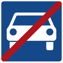 Verkehrszeichen 331.2: Ende der Kraftfahrstraße
