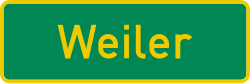 Verkehrszeichen 385: Ortshinweistafel