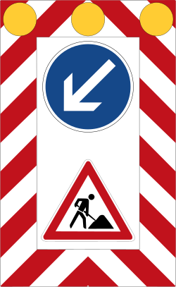 Verkehrszeichen 615: Fahrbare Absperrtafel